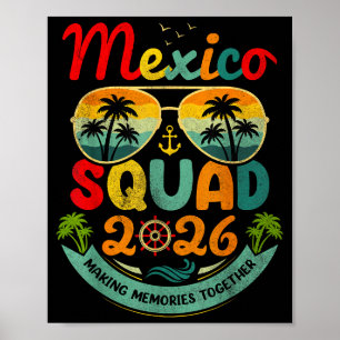 Mexiko-Truppe 2026 tropischer Strandurlaub Vintage Poster