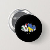 Mexiko Ukraine Flaggenherz Halb Mexikaner Hälfte Button (Vorne & Hinten)