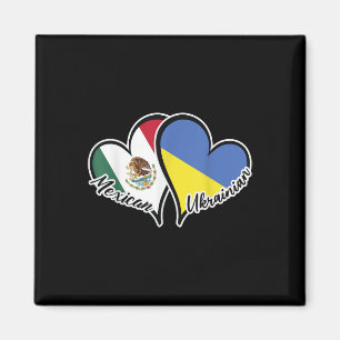 Mexiko Ukraine Flaggenherz Halb Mexikaner Hälfte Magnet
