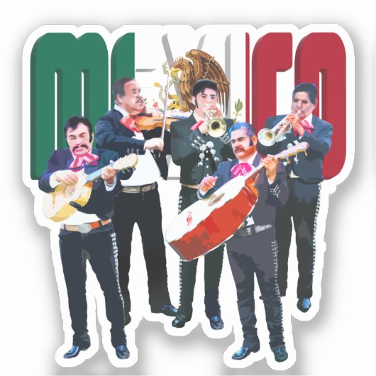 Mexiko und Mariachi Band Aufkleber (Vorderseite)