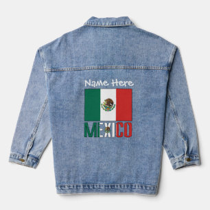 Mexiko und mexikanische Fahne - Weißer Personalisi Jeansjacke