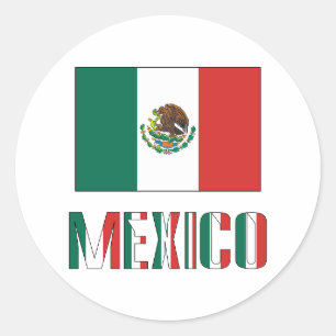 Mexiko und mexikanische Flagge Runder Aufkleber