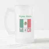 Mexiko und Mexiko: Grüne Persönlichkeit der Flagge Mattglas Bierglas (Links)