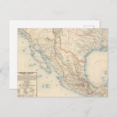 Mexiko- und Texas-Karte Postkarte (Vorne/Hinten)