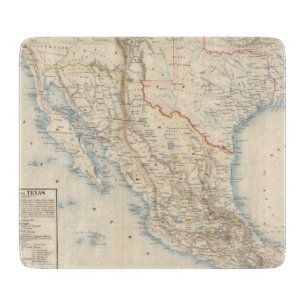 Mexiko- und Texas-Karte Schneidebrett