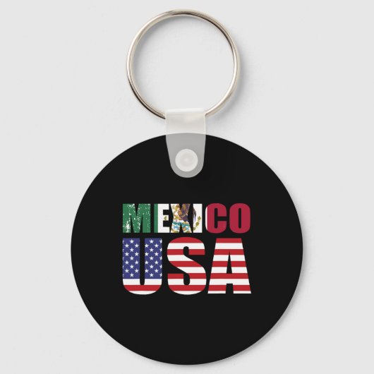 Mexiko Us Flagge Patriot Mexikanische Flagge Ameri Schlüsselanhänger (Vorderseite)