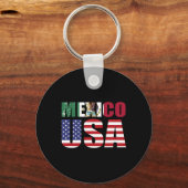 Mexiko Us Flagge Patriot Mexikanische Flagge Ameri Schlüsselanhänger (Vorderseite)