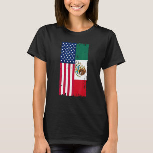 Mexiko USA Flagge Halbamerikanischer Halbmexikanis T-Shirt