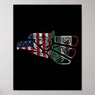 Mexiko USA Flaggenpatriot mexikanische Flagge Amer Poster