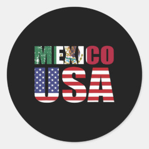 Mexiko USA Flaggenpatriot mexikanische Flagge Amer Runder Aufkleber