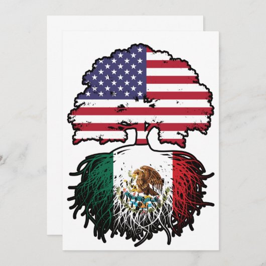 Mexiko USA Tree Roots Flag Einladung (Vorne/Hinten)