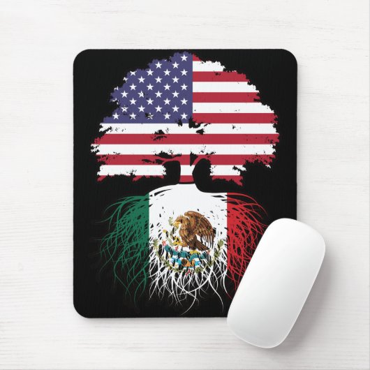 Mexiko USA Tree Roots Flag Mousepad (Mit Mouse)
