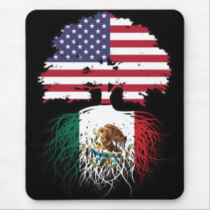 Mexiko USA Tree Roots Flag Mousepad