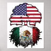 Mexiko USA Tree Roots Flag Poster (Vorne)