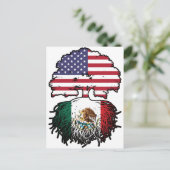 Mexiko USA Tree Roots Flag Postkarte (Stehend Vorderseite)