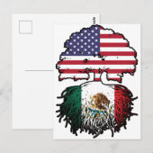 Mexiko USA Tree Roots Flag Postkarte (Vorne/Hinten)