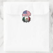 Mexiko USA Tree Roots Flag Runder Aufkleber (Tasche)
