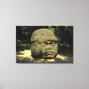 Mexiko, Villahermosa, riesiger Olmec-Kopf, La Vent Leinwanddruck