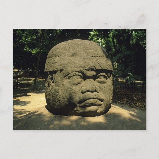 Mexiko, Villahermosa, riesiger Olmec-Kopf, La Vent Postkarte (Vorderseite)