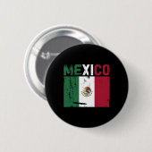 Mexiko Vintag mexikanische Flagge Pride Hat Jersey Button (Vorne & Hinten)