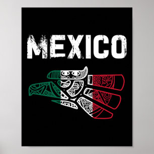 Mexiko Vintag mexikanische Flagge Prix Hecho En Me Poster
