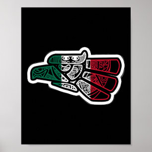 Mexiko Vintag mexikanische Flagge Prix Hecho En Me Poster