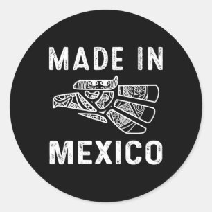 Mexiko Vintag mexikanische Flagge Prix Hecho En Me Runder Aufkleber