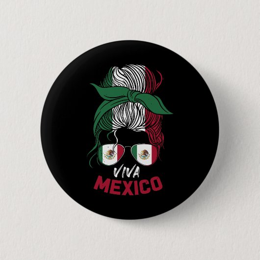 Mexiko Vintag mexikanischer Flaggenpreis - Jersey Button (Vorderseite)
