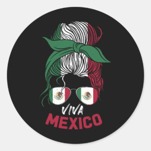 Mexiko Vintag mexikanischer Flaggenpreis - Jersey  Runder Aufkleber