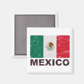 Mexiko Vintage Flagge Magnet (Vorderseite/Rückseite)