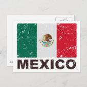 Mexiko Vintage Flagge Postkarte (Vorne/Hinten)