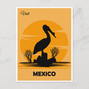 Mexiko Vintage-Mexikanischer Pelikan-Reise Postkarte