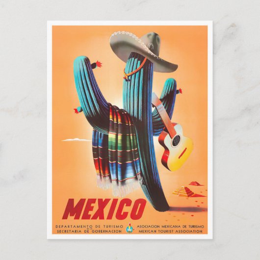 Mexiko Vintage Reise Postkarte (Vorderseite)