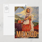 Mexiko Vintage Reise Postkarte (Vorne/Hinten)