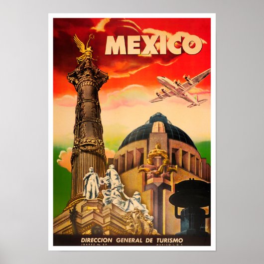 Mexiko Vintage Reiseplakat Poster (Vorne)