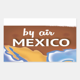 Mexiko Vintage-Reiseposter Rechteckiger Aufkleber