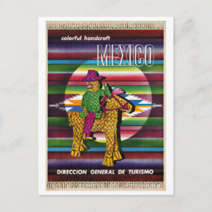 Mexiko Vintage Reiseposter Restauriert Postkarte