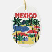 Mexiko Vintage Strandlandschaft Keramik Ornament (Hinten)
