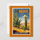 "Mexiko" Vintage Travel Poster Postkarte (Vorne/Hinten)