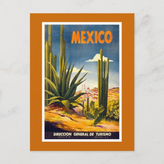 "Mexiko" Vintage Travel Poster Postkarte (Vorderseite)