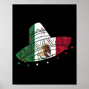 Mexiko Vintager mexikanischer FlaggenPride Hat Tij Poster