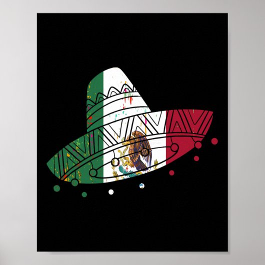 Mexiko Vintager mexikanischer FlaggenPride Hat Tij Poster (Vorne)