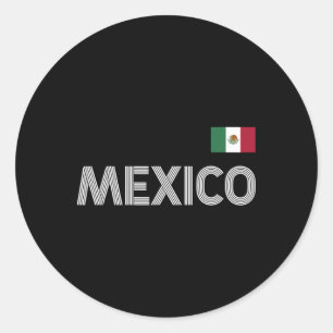 Mexiko Vintager mexikanischer FlaggenPrio Hat Jers Runder Aufkleber
