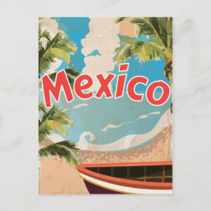 Mexiko Vintages Urlaubsposter Postkarte