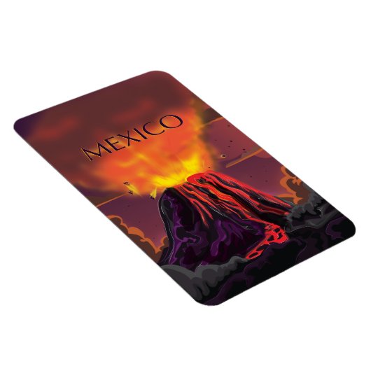 Mexiko Volcano Reiseplakat Magnet (Rechte Seite)