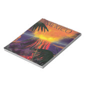 Mexiko Volcano Reiseplakat Notizblock (Rotiert)