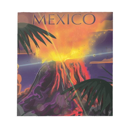 Mexiko Volcano Reiseplakat Notizblock (Vorderseite)