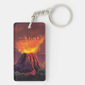 Mexiko Volcano Reiseplakat Schlüsselanhänger (Rückseite)
