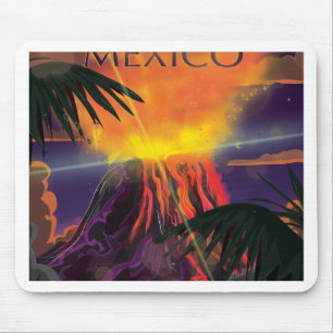 Mexiko Vulkan Reiseplakat Mousepad