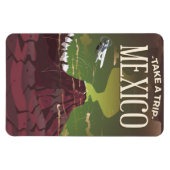 Mexiko Vulkanisches Reiseplakat Magnet (Horizontal)